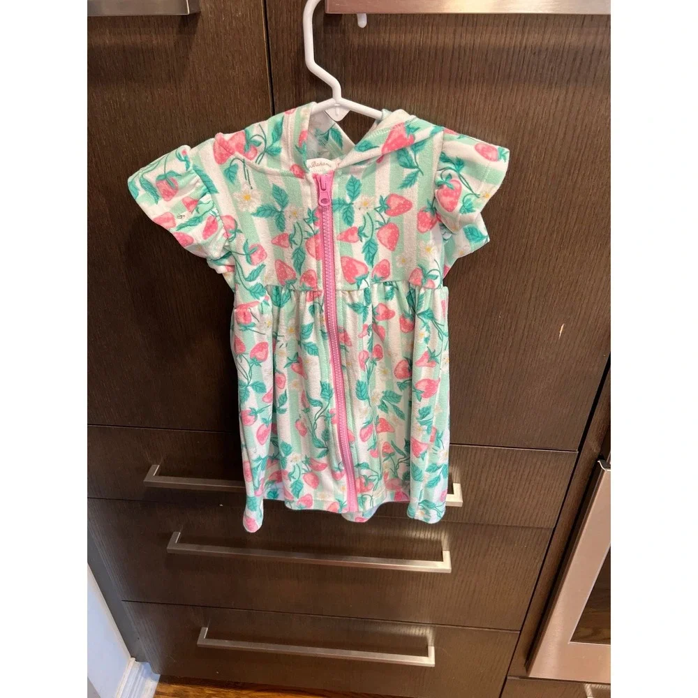 Tommy Bahama strawberry‎ girls terry cover up size 2T